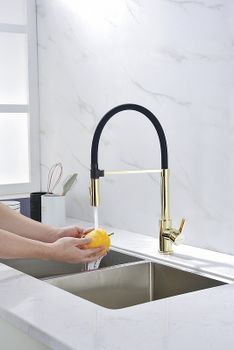 Смеситель для кухни Paulmark Halt Ha214021-G Золото — фото 4, Смесители для кухни