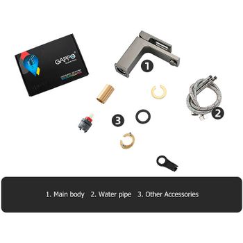 Смеситель для раковины Gappo G17-9 G1017-9 Оружейная сталь — фото 15, Смесители для раковины