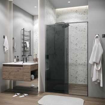 Душевая дверь Grossman Galaxy 100 100.K33.01.100.42.10 профиль Графит сатин стекло тонированное — фото 9, Раздвижные душевые двери