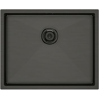 Кухонная мойка Paulmark Next 54 Uni PM215444-GM Вороненая сталь — фото 1, Кухонные мойки