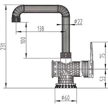 Смеситель для раковины ZorG Antic A 419 U-BR LOFT Бронза — фото 3, Смесители для раковины