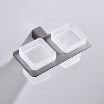 Стакан для зубных щеток Raglo R301.08.09 двойной Графит — фото 7, Стаканы для зубных щеток