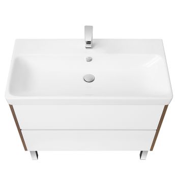 Тумба под раковину Aquaton Сканди 90 1A251901SDZ90 подвесная Белый Дуб рустикальный — фото 5, Тумбы под раковину