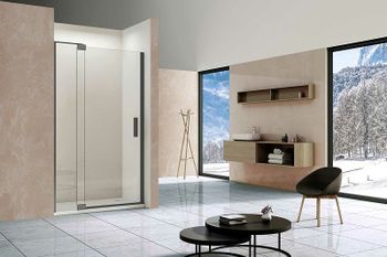 Душевая дверь Vincea Extra 110 VDP-1E1011CLGM профиль Вороненая сталь стекло прозрачное — фото 3, Распашные душевые двери