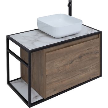 Тумба под раковину Aquanet Nova Lite Loft 90R 261659 подвесная Дуб рустикальный — фото 7, Тумбы под раковину