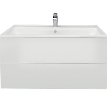 Тумба с раковиной Marka One Elena 80П У96880 подвесная Белый глянец — фото 1, Тумбы с раковиной