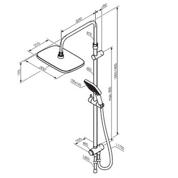 Душевая система Damixa Gala 953000300 Черная матовая — фото 7, Душевые стойки
