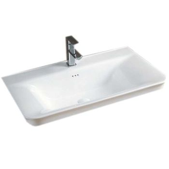 Раковина CeramaLux 80 NYJ851-80 Белая — фото 1, Раковины встраиваемые сверху
