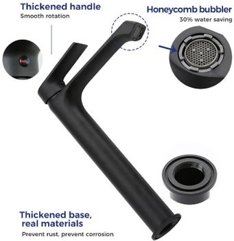 Смеситель для раковины Frap H71-6 F1071-26 Черный матовый — фото 14, Смесители для раковины