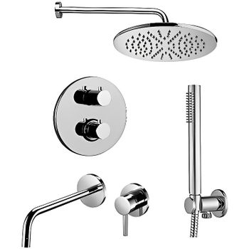 Комплект смесителей Paffoni Light KITLIQ018CR006 Хром — фото 1, Готовые комплекты для ванной комнаты