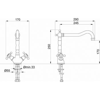 Смеситель для кухни Migliore Revival 18285 Золото — фото 2, Смесители для кухни
