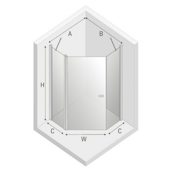 Душевой уголок New Trendy New Soleo Chrome 90х90 K-0607 профиль Хром стекло прозрачное — фото 7, Душевые уголки трапеция