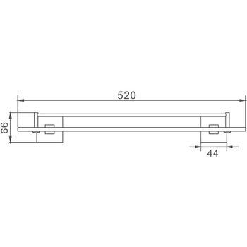 Стеклянная полка Haiba HB8607 Хром — фото 2, Полки для ванной и душа