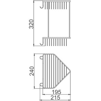 Полка корзина Haiba HB335-1 угловая Хром — фото 2, Полки для ванной и душа