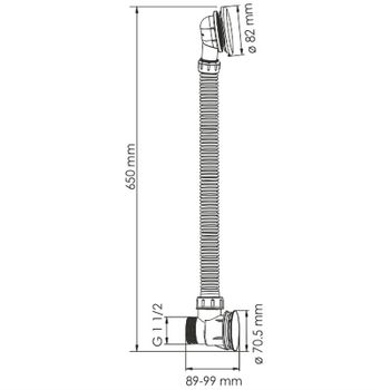 Слив-перелив WasserKRAFT Wiese A205 click-clack Оружейная сталь — фото 2, Сливы-переливы
