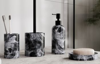 Ершик для унитаза WasserKRAFT Neime K-1927 Черный Белый — фото 2, Ершики для унитаза