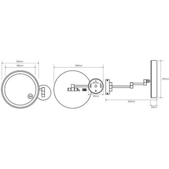 Косметическое зеркало Bemeta Cosmetic mirrors 112101142 с подсветкой с увеличением Хром — фото 2, Косметические зеркала