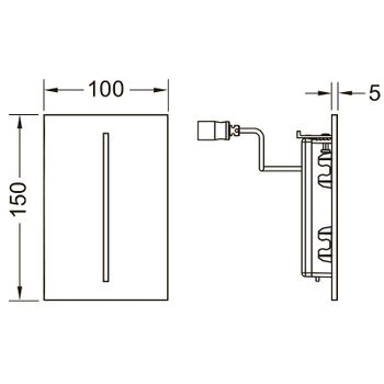 Клавиша смыва Tece Filo-Velvet 7.2 В 9242028 для писсуара Grigio Efeso — фото 2, Кнопки смыва