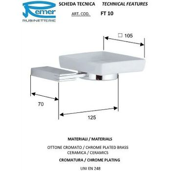 Мыльница Remer Flat FT10CR Хром — фото 2, Мыльницы