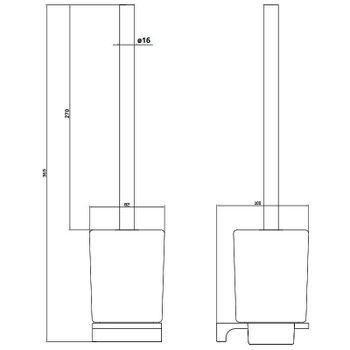 Ершик для унитаза Rav Slezak Nil NLA0500MGL Серый металлик глянцевый — фото 2, Ершики для унитаза