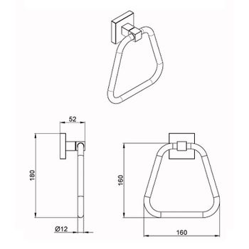 Кольцо для полотенец Azario Rina AZ-87011 Хром — фото 2, Полотенцедержатели