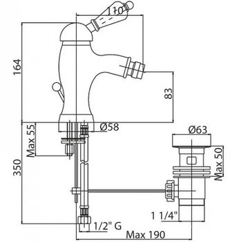 Смеситель для биде Cezares Vintage VINTAGE-BSM1-03/24-Sw Золото 24 карат — фото 2, Смесители для биде