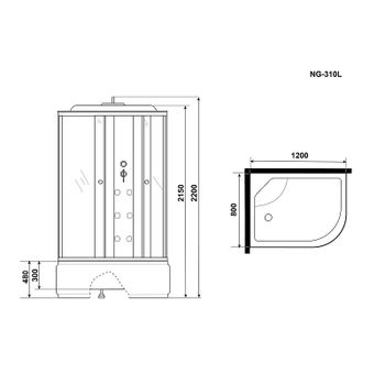 Душевая кабина Niagara Ultra 120x80 L NG-310-01L с гидромассажем — фото 10, Душевые кабины