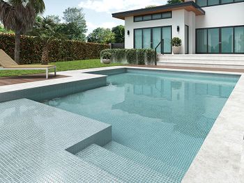 Стеклянная мозаика Vidrepur Glitter Jade №7806 на сетке 25x25 см — фото 2, Мозаика