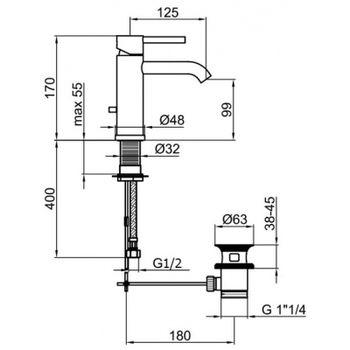 Смеситель для раковины Webert Elio EL830102345 Никель — фото 2, Смесители для раковины