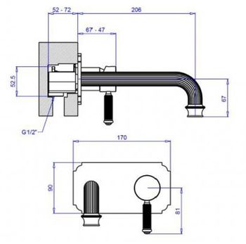 Смеситель для раковины Cezares Olimp BLSM2-L OLIMP-BLSM2-02-L Бронза — фото 2, Смесители для раковины