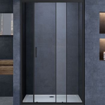 Душевая дверь Vincea Alpha 120 VDS-3AL120CLB профиль Черный стекло прозрачное — фото 1, Раздвижные душевые двери