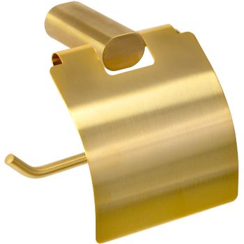 Держатель туалетной бумаги Remer Lounge LN60BG с крышкой Золото брашированное — фото 1, Держатели туалетной бумаги