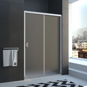 Душевая дверь Veconi Vianno VN-46 130 VN46-130-02-19C1 профиль Хром стекло Pear — фото 1, Раздвижные душевые двери