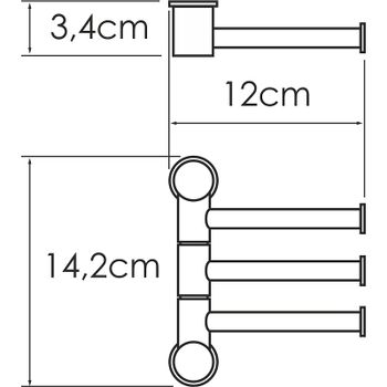 Полотенцедержатель WasserKRAFT K-1053B поворотный Черный — фото 2, Полотенцедержатели