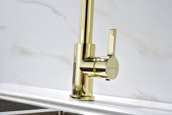 Смеситель для кухни Paulmark Halt Ha214021-G Золото — фото 3, Смесители для кухни