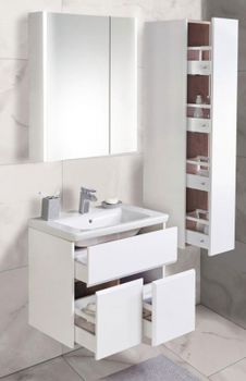 Зеркальный шкаф Roca Up 60 ZRU9303015 L с подсветкой Белый глянец — фото 3, Зеркальные шкафы в ванную