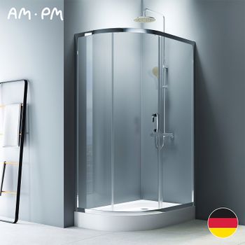 Душевой уголок AM.PM Like Solo Slide 120х80 W83G-302U120CT профиль Хром глянцевый стекло прозрачное — фото 1, Асимметричные душевые уголки