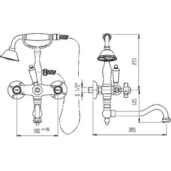 Смеситель на борт ванны Cezares First-PBV2-01-Bi Хром — фото 2, Смесители на борт ванны