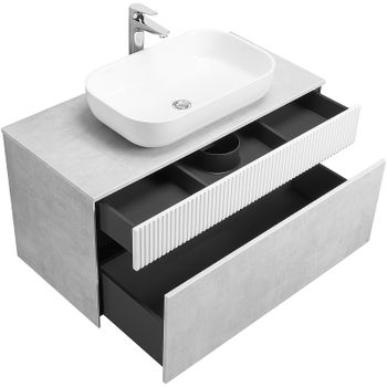 Тумба под раковину Aquaton Марбл 100 1A276301MH4C0 подвесная Слэйт Белый матовый — фото 6, Тумбы под раковину