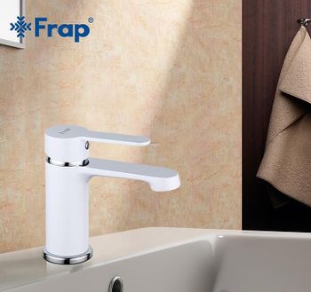 Смеситель для раковины Frap H41 F1041 Белый Хром — фото 7, Смесители для раковины