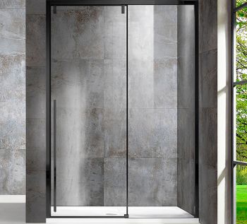 Душевая дверь Vincea Lugano 140 VDS-1L140CLB-1 профиль Черный стекло прозрачное — фото 1, Раздвижные душевые двери