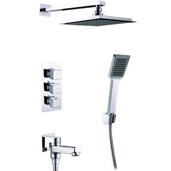 Душевая система Timo Tetra-Thermo SX-0199/00 с термостатом Хром — фото 1, Встраиваемые душевые комплекты