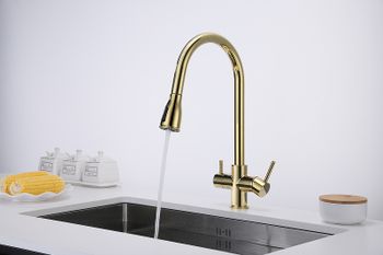 Смеситель для кухни Paulmark Lange La214212-G Золото — фото 4, Смесители для кухни