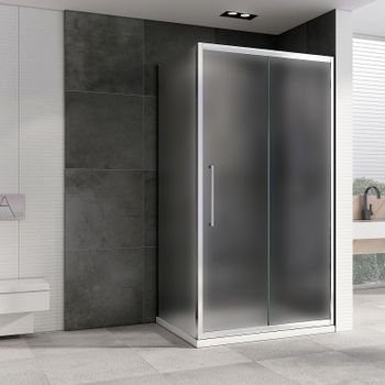 Душевой уголок Abber Schwarzer Diamant 110x60 AG30110MH-S60M профиль Хром стекло матовое — фото 1, Прямоугольные душевые уголки