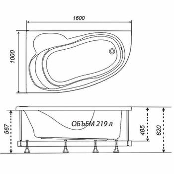 Акриловая ванна Triton Николь 160x100 R Щ0000048680 без гидромассажа — фото 3, Акриловые ванны