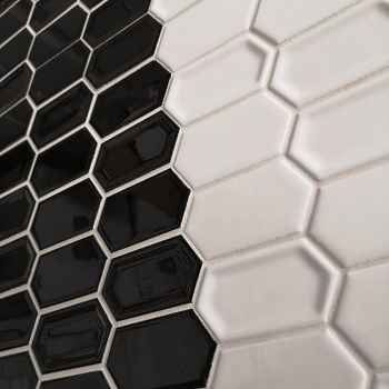 Керамическая мозаика Caramelle mosaic Candylike Crayon Black glos 27,8x30,4 см — фото 2, Мозаика