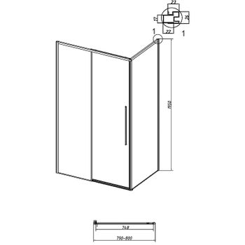 Товар: Душевая стенка Grossman Galaxy 80 200.K33.01.80.42.00 профиль Графит сатин стекло прозрачное - фото 11 Душевая стенка Grossman Galaxy 80 200.K33.01.80.42.00 профиль Графит сатин стекло прозрачное — фото 11, Боковые стенки
