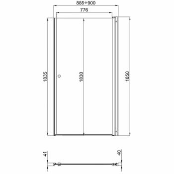 Душевая дверь Triton Уно 90 Щ0000036858 профиль Хром стекло прозрачное — фото 11, Распашные душевые двери