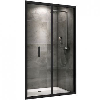 Душевая дверь Abber Sonnenstrand 120 AG07120B профиль Черный стекло прозрачное — фото 1, Складные душевые двери