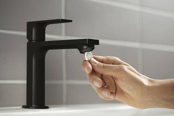 Смеситель для раковины Hansgrohe Rebris E 72557670 Черный матовый — фото 4, Смесители для раковины
